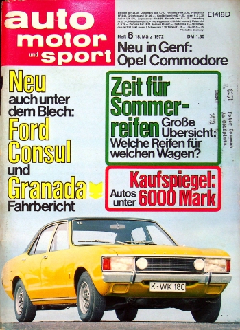 Deckblatt Auto Motor und Sport (06/1972)